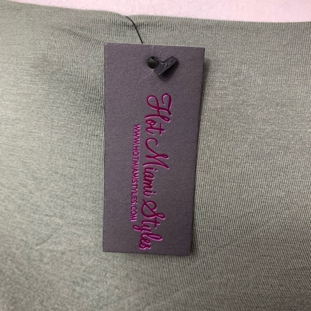 NWT HMS Olive Knotted Long Sleeved Crop Top - Picture 6 of 6